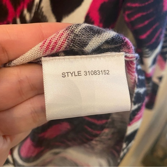 TORY BURCH Women 100% Wool Ikat Dabney 3/4 Sleeve Cardigan Size Large - Picture 6 of 7